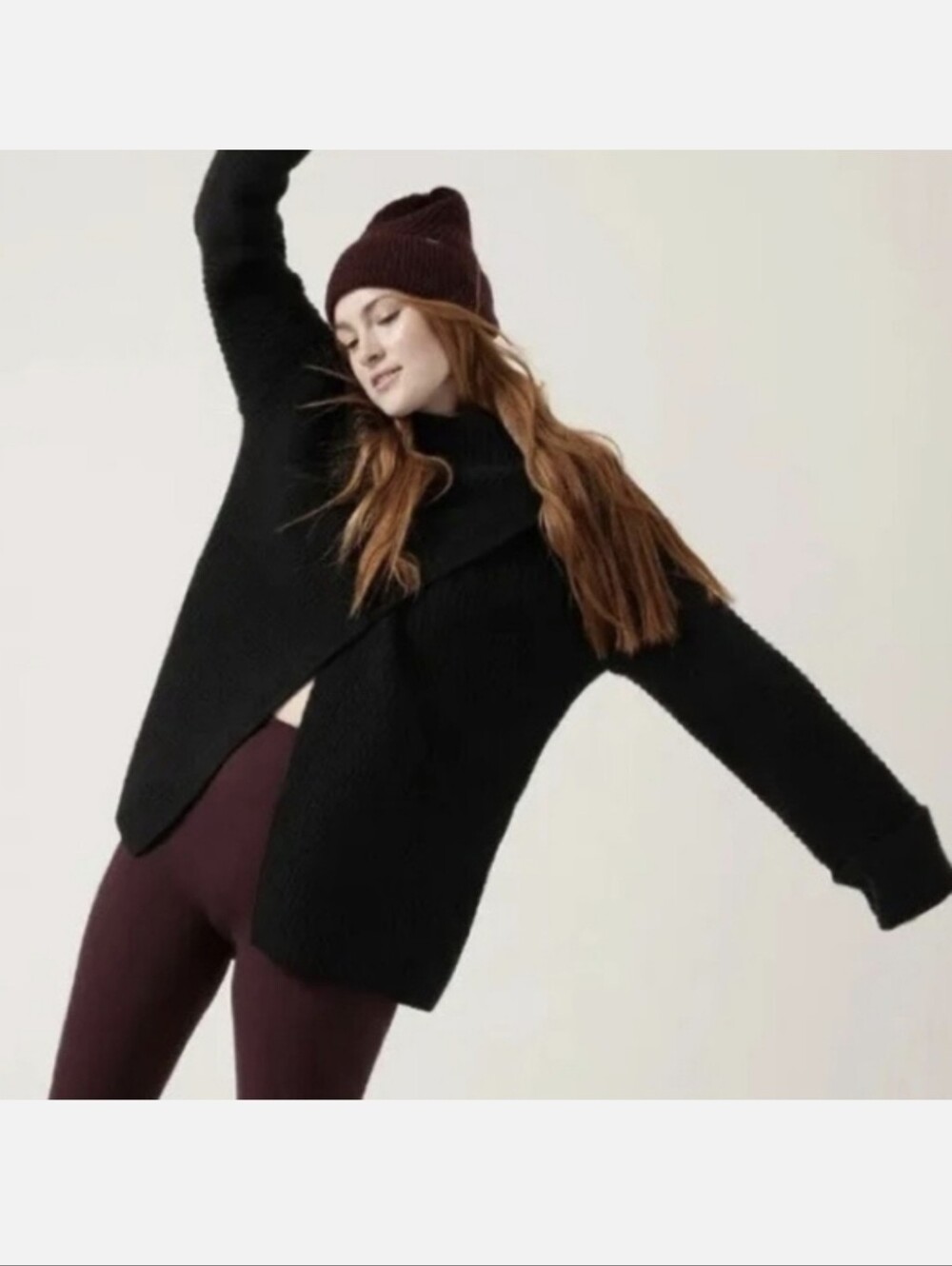 Athleta NWT Azalea Sweater Merino Wool Cashmere Blend in Black
